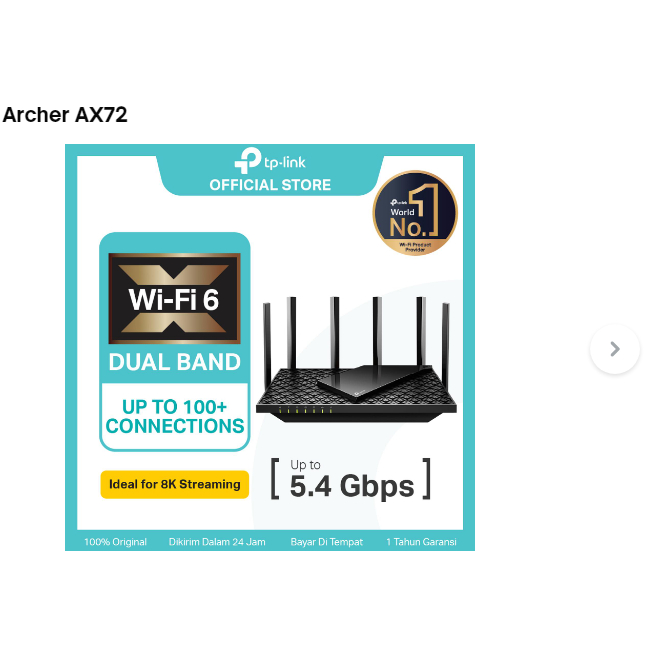 TP-Link Archer AX72 | AX5400 WiFi 6 Router | Dual Band | Gigabit | Mesh | Wireless Router | Access P