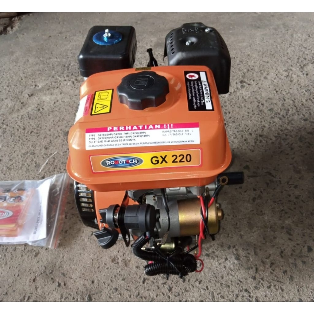 mesin bensin gx220 stater 8hp merk robotech