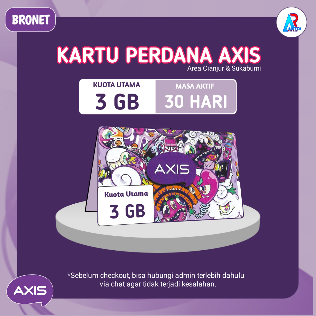 Kartu Perdana Axis 3GB 30Hari