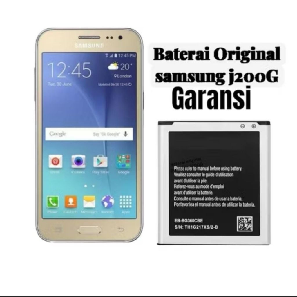 Baterai batre hp samsng J200 / J2 2015 / J2 biasa / J200f / J200g 100% Original Asli