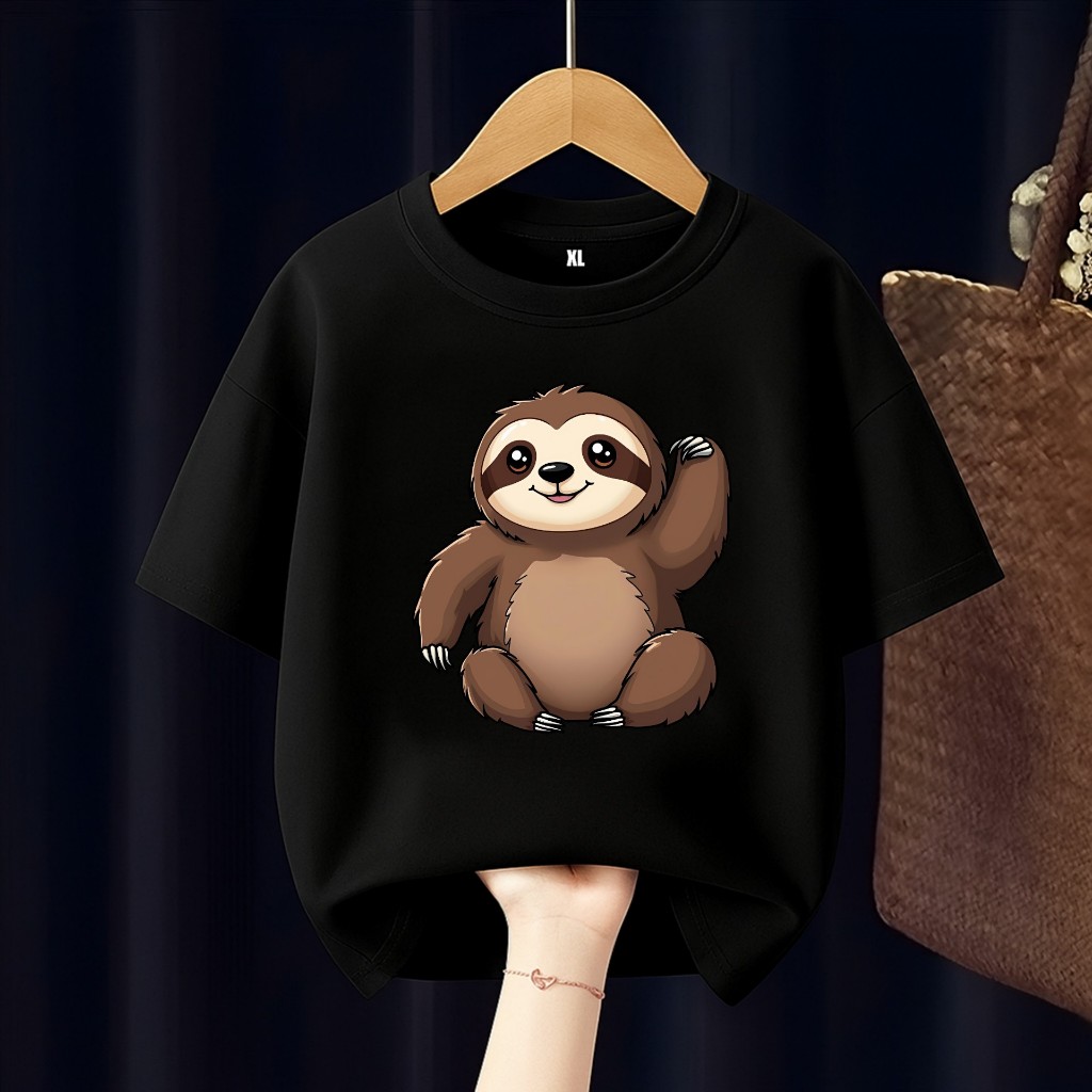 BAJU KAOS ANAK SLOTH ANIMAL SLOTH CUTE FREE CUSTOM NAMA
