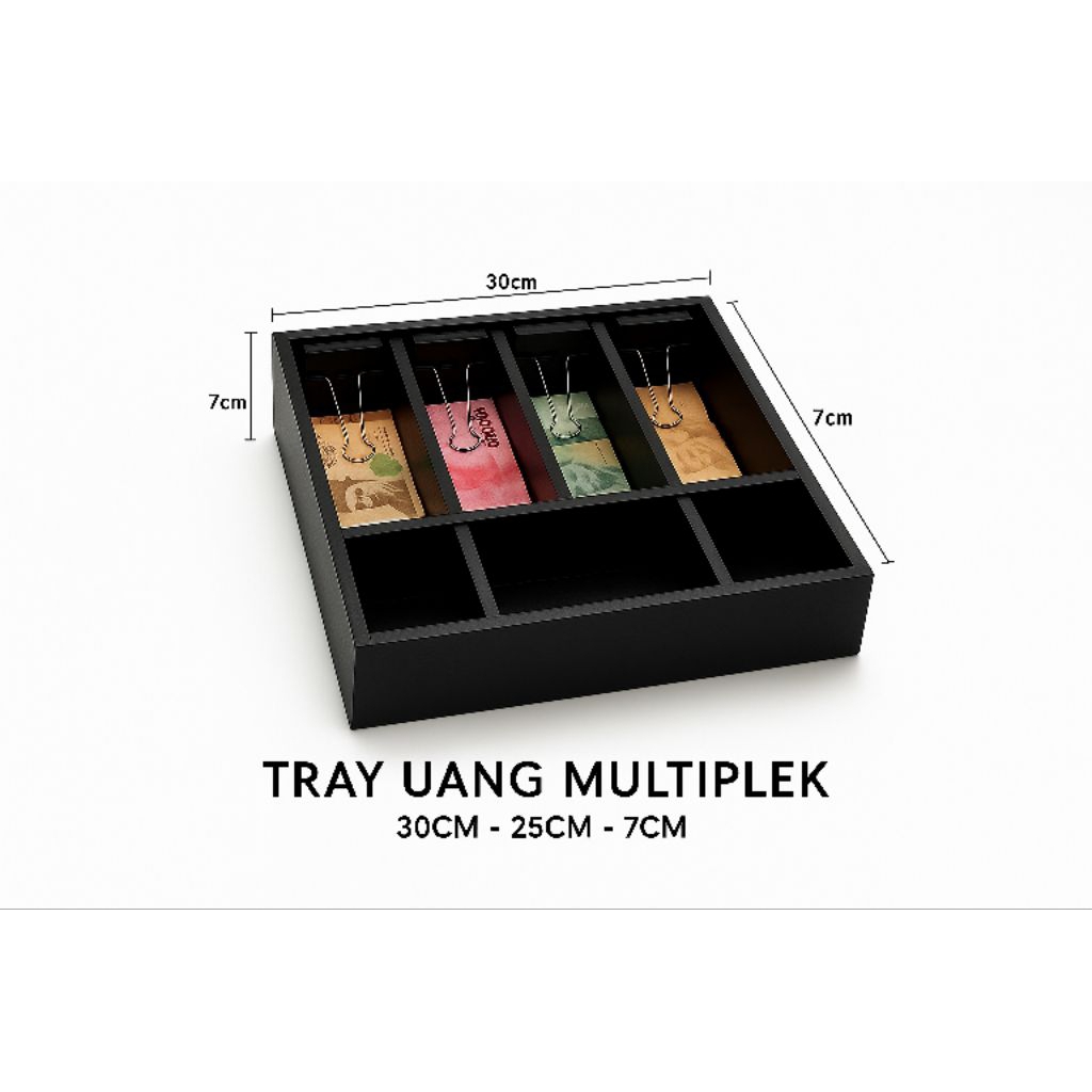 Tray Kasir Uang Multiplek dengan Penjepit
