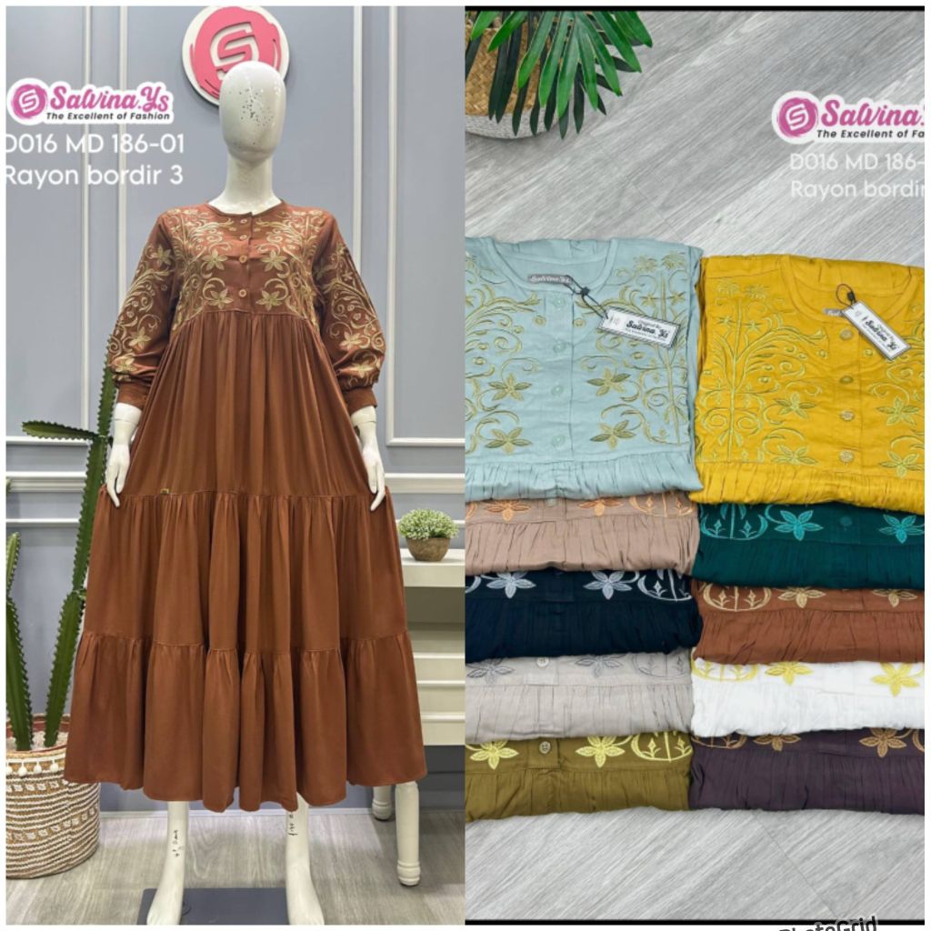 MIDI dress salvina Ter baru bordir dada