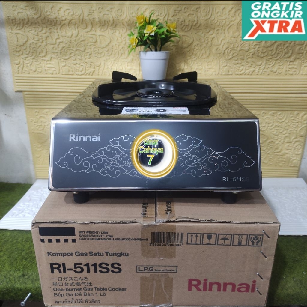 Kompor Gas RINNAI RI-511SS 1 Tungku Stainless Motip Batik