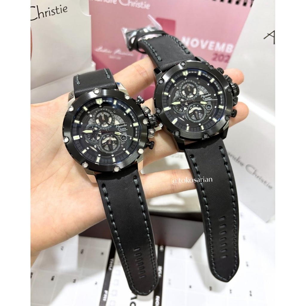 Alexandre Christie AC 6564 MC Original Bergaransi Jam Tangan Tali Kulit Sport Untuk Pria