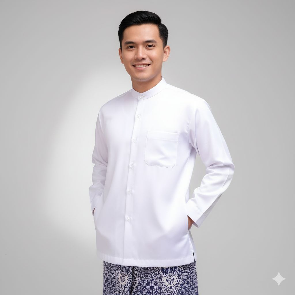 Baju Koko Haibah Model Ammu Baju Koko pria dewasa lengan panjang Koko Haibah saku samping