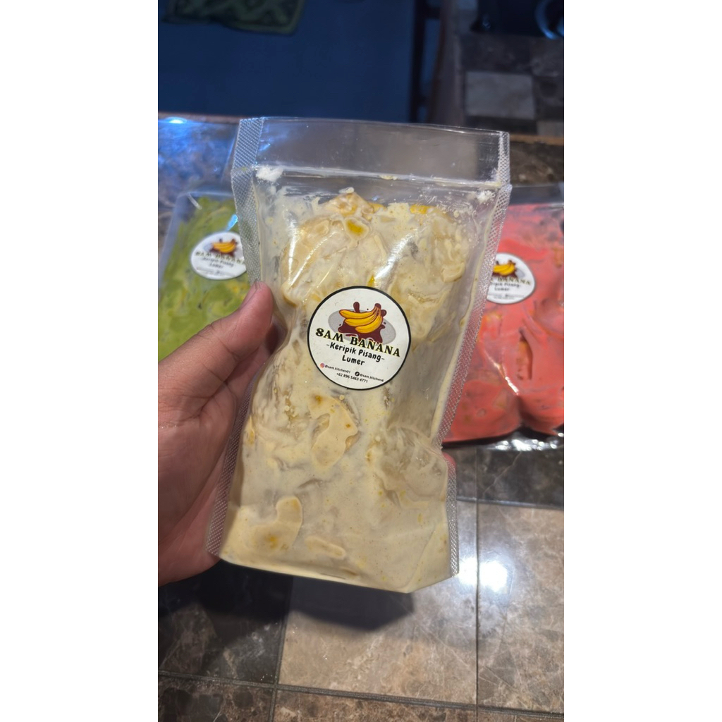 KRIPIK PISANG LUMER, PISANG LUMER, PISANG RASA COKLAT, STRAWBERRY, TARO, MATCHA, TIRAMISU