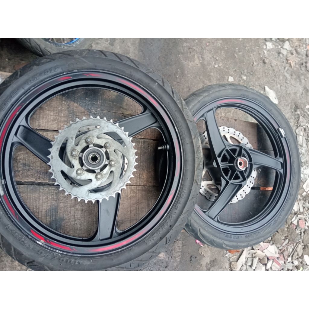 velg racing ninja RR new set ban piringan dudukan gear barang seken ORI copotan