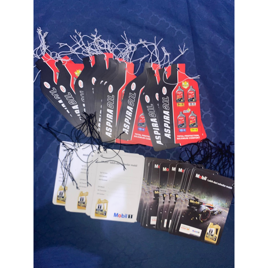 Kertas Ganti Oli Aspira / Gantungan Km Ganti Oli MOBIL