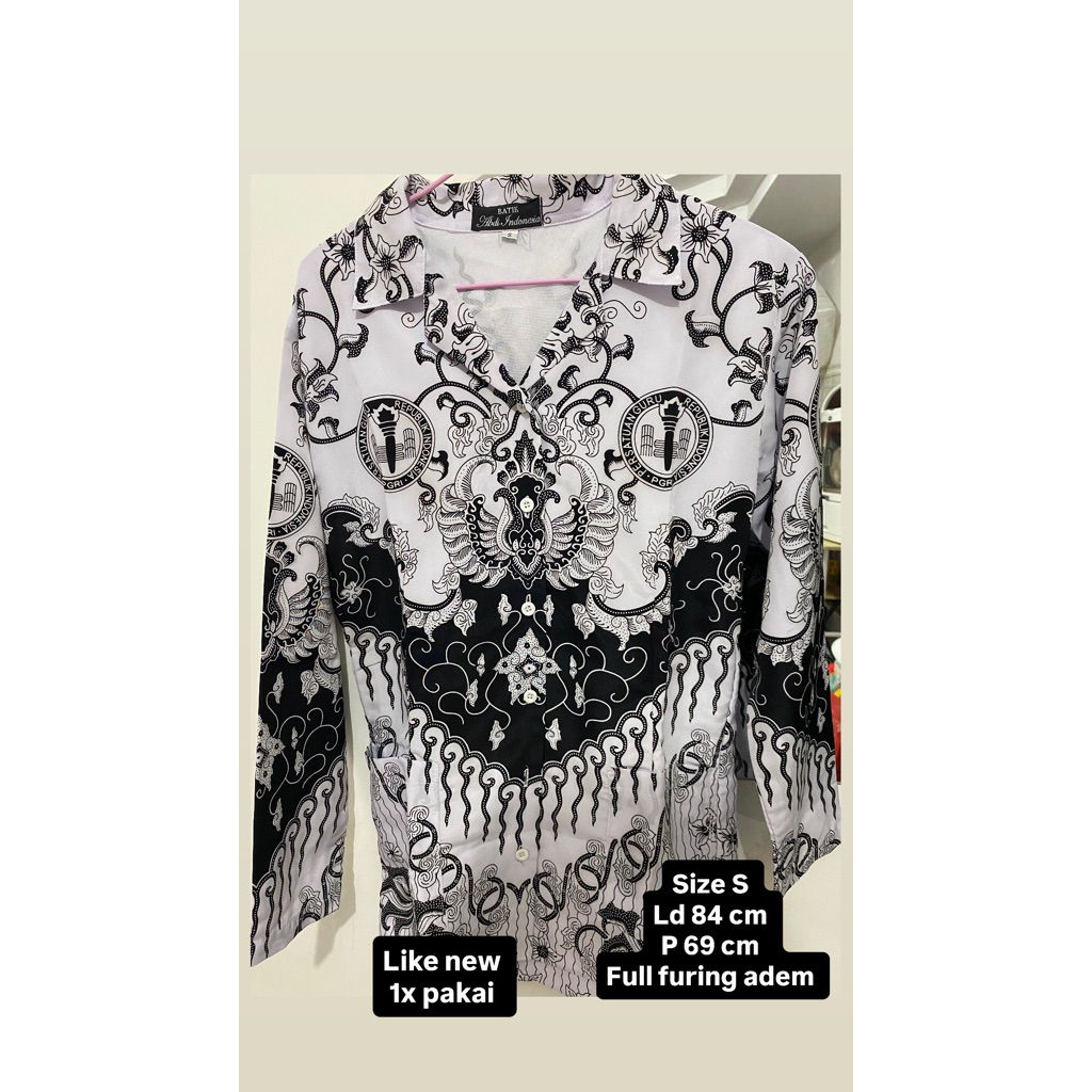 preloved seragam sragam wanita PGRI full furing body fit like new baru 1x pakai