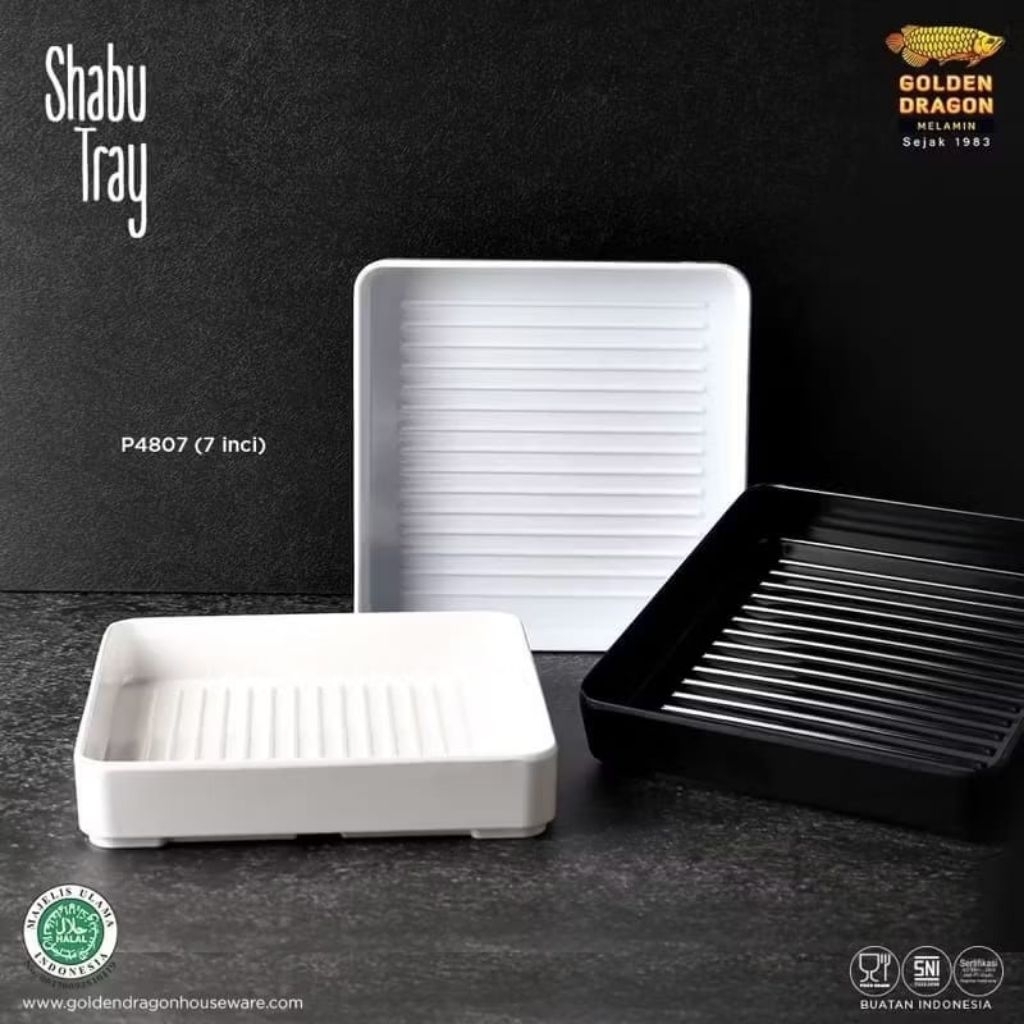 Piring Shabu Tray Melamin 7 Inch - Piring Daging - Shavu Gril - Golden Dragon P4807