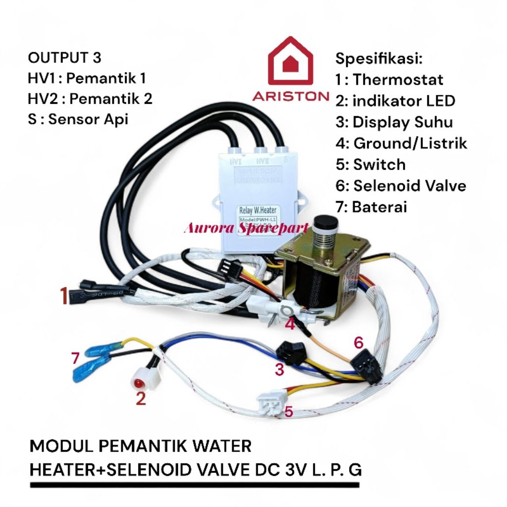 Water heater modul pemantik paket Selenoid DC 3V L. P. G Pemanas air gas ARISTON