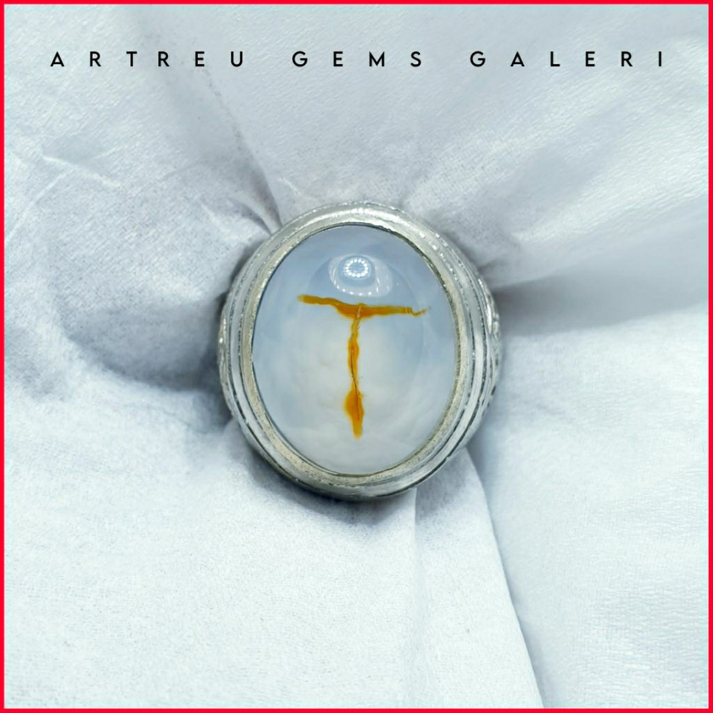 Batu Gambar Huruf ( T ) | COD Bisa | Cincin Batu Akik Ring 5 - 10