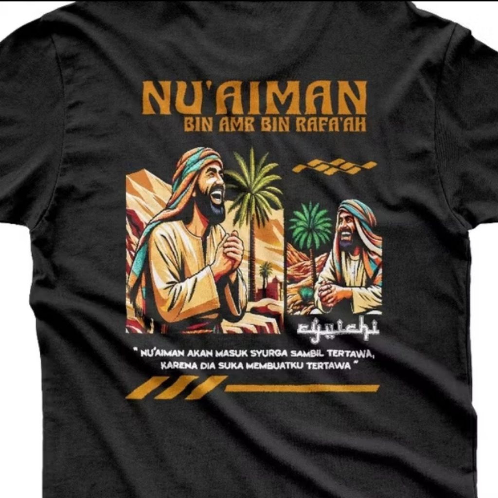Kaos Distro DAKWAH ISLAM NUAIMAN BIN AMR BIN RAFAAH Kaos T-shirt Pria Dan Wanita