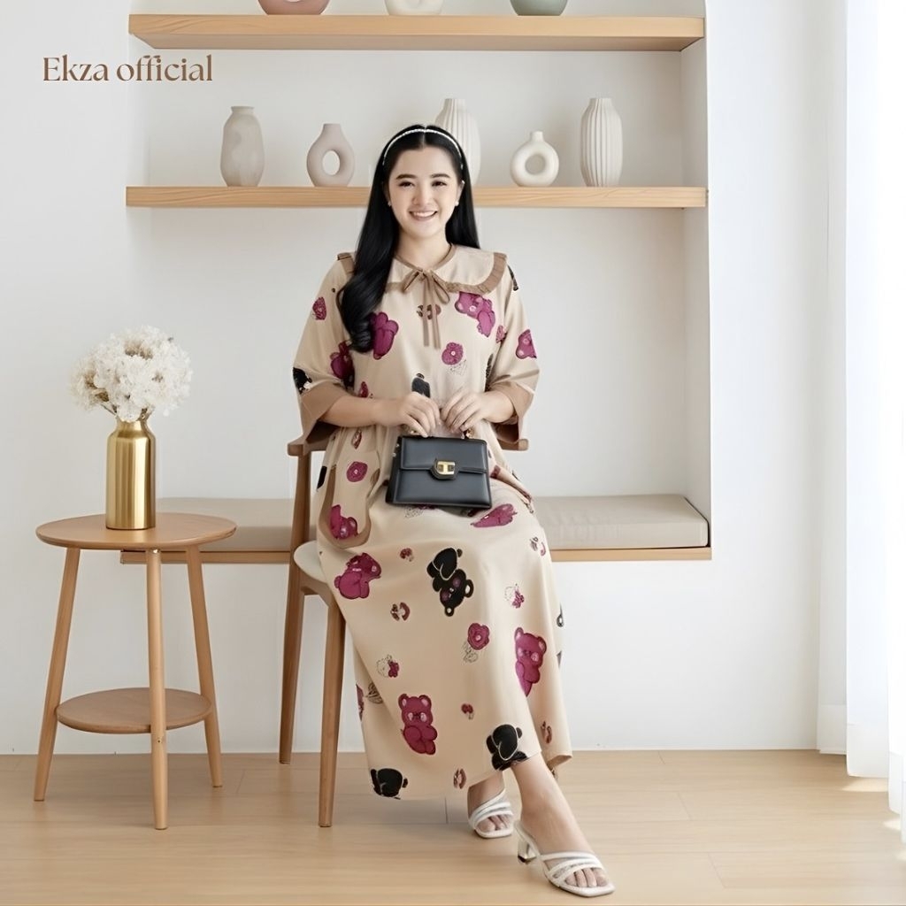 Nadira Dress Bahan Rayon premium Busui Resleting Bumil Daster Kekinian Daster Remaja