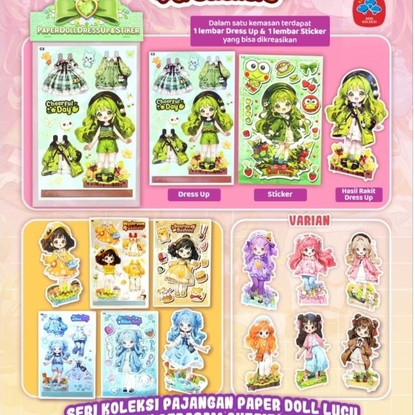 1 Sachet PAPER DOLL DRESS UP & STICKER