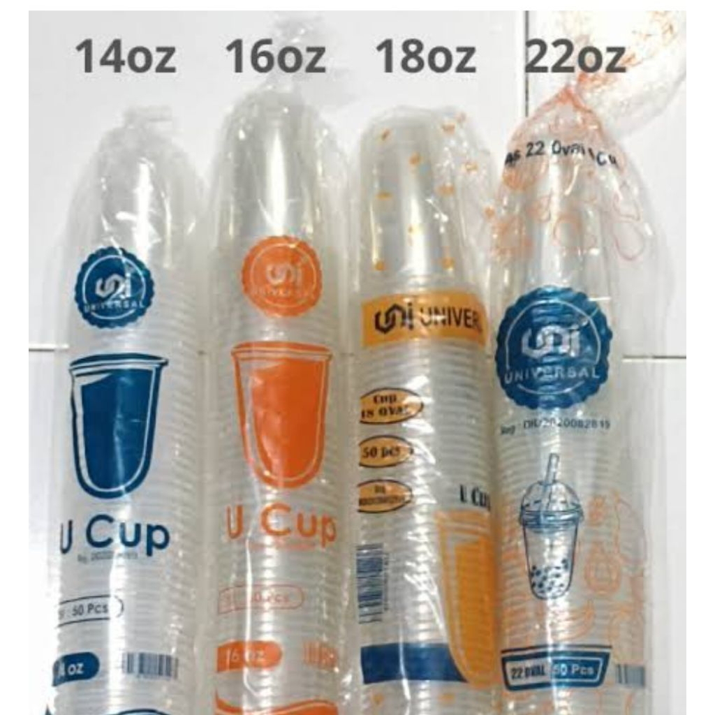 cup gelas oval universal 14oz 16oz 18oz 22oz