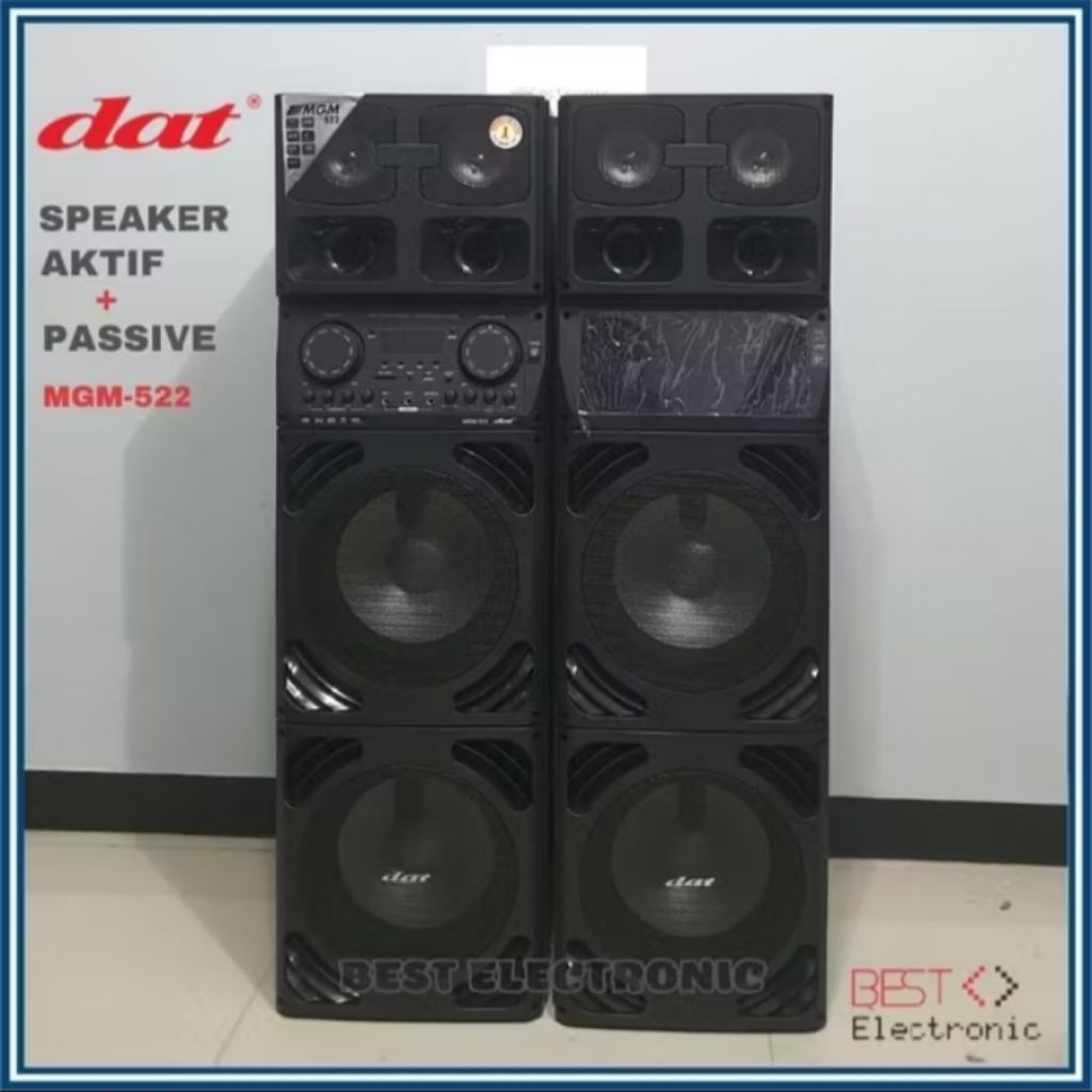 SPEAKER AKTIF DAT MGM 522 MGM522 MGM-522 BLUETOOTH 10 INCH DOUBLE SUBWOOFER