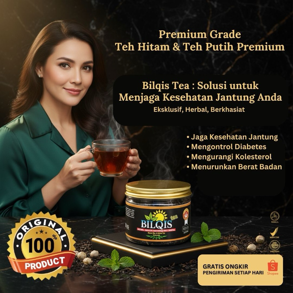 BILQIS TEA - Teh Hitam dan Teh Putih Premium Untuk Kesehatan Jantung, Mengurangi Kolesterol dan Meng