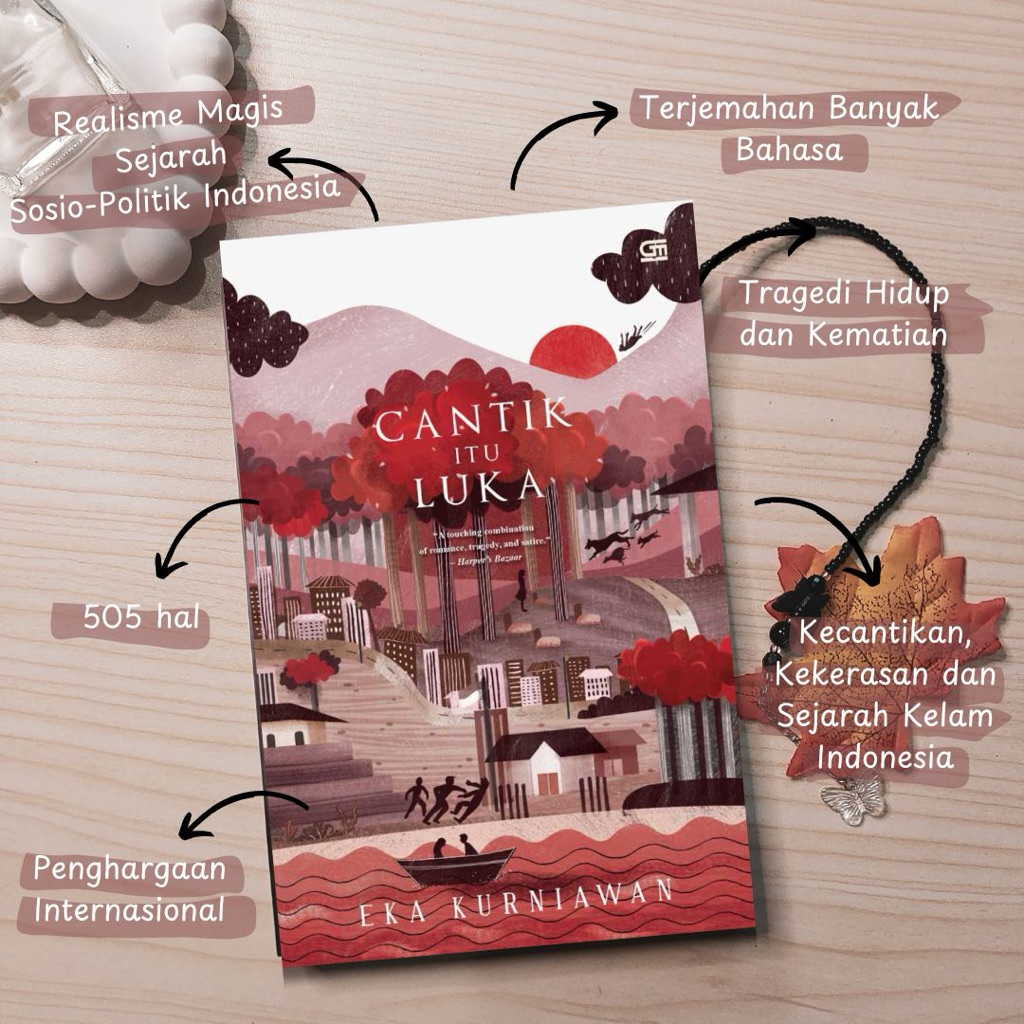 Buku Novel Cantik Itu Luka By Eka Kurniawan -Hard Cover-Gramedia