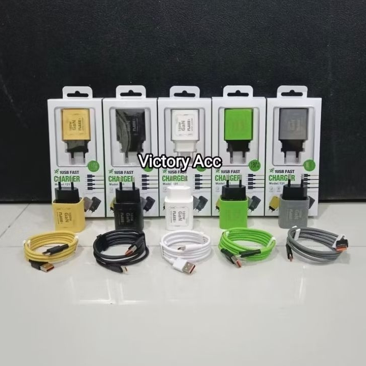 Adaptor Charger + Kabel TYPE C Fast
Charging Universal Daya Kustom 139 USB-A 180W Pengisian Cepat da