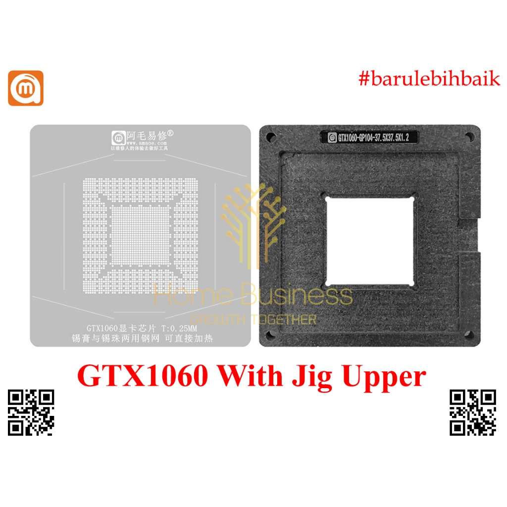 Amaoe Stencil BGA Reballing GPU NVIDIA GTX1060 GTX 1060 GP104 GP 104 Jig Upper Stencil Stensil Cetak