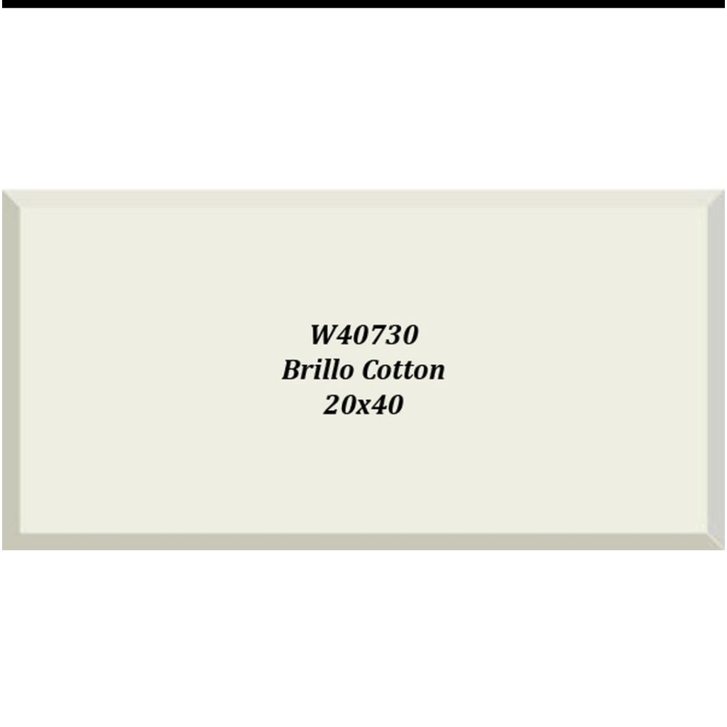 Keramik Roman 40x20 Keramik Putih Polos Glossy/ W40730 Brillo Cotton