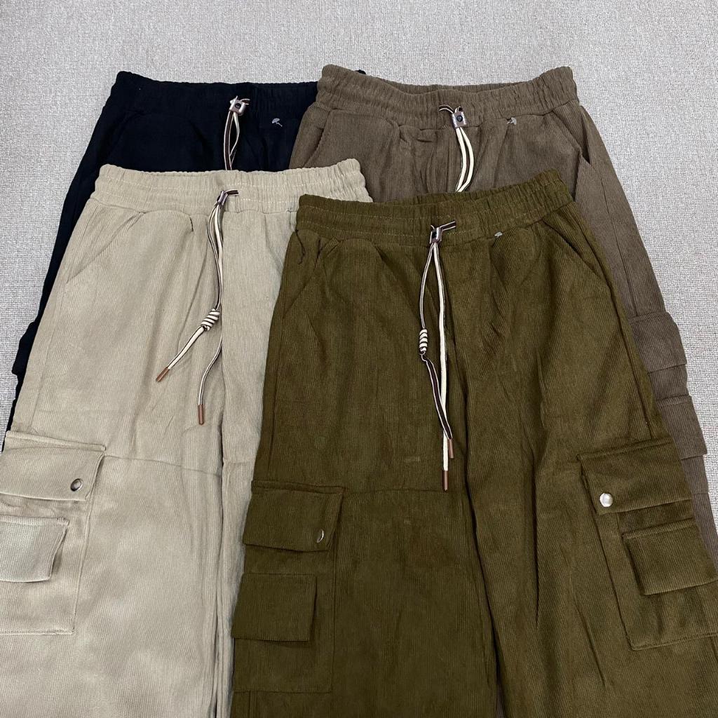 Celana Kulot Cargo Corduroy// Celana Cargo Wanita Bahan Corduroy