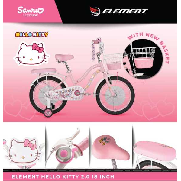 Sepeda Anak 12 16 18 20 Mini Element Hello Kitty / Sepeda Hello Kitty anak perempuan