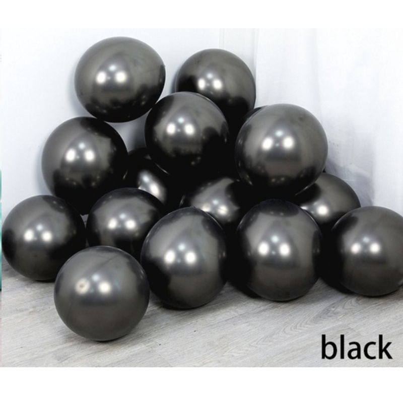 Balon Chrome Hitam Ecer 12 Inch