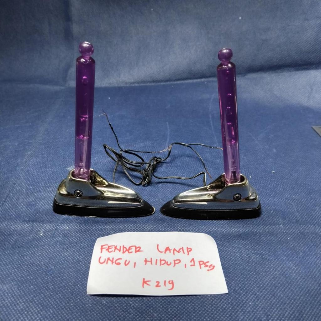 Lampu Fender Antena Mobil Universal Warna Ungu Hidup 1 Pasang Baru Stok Lama