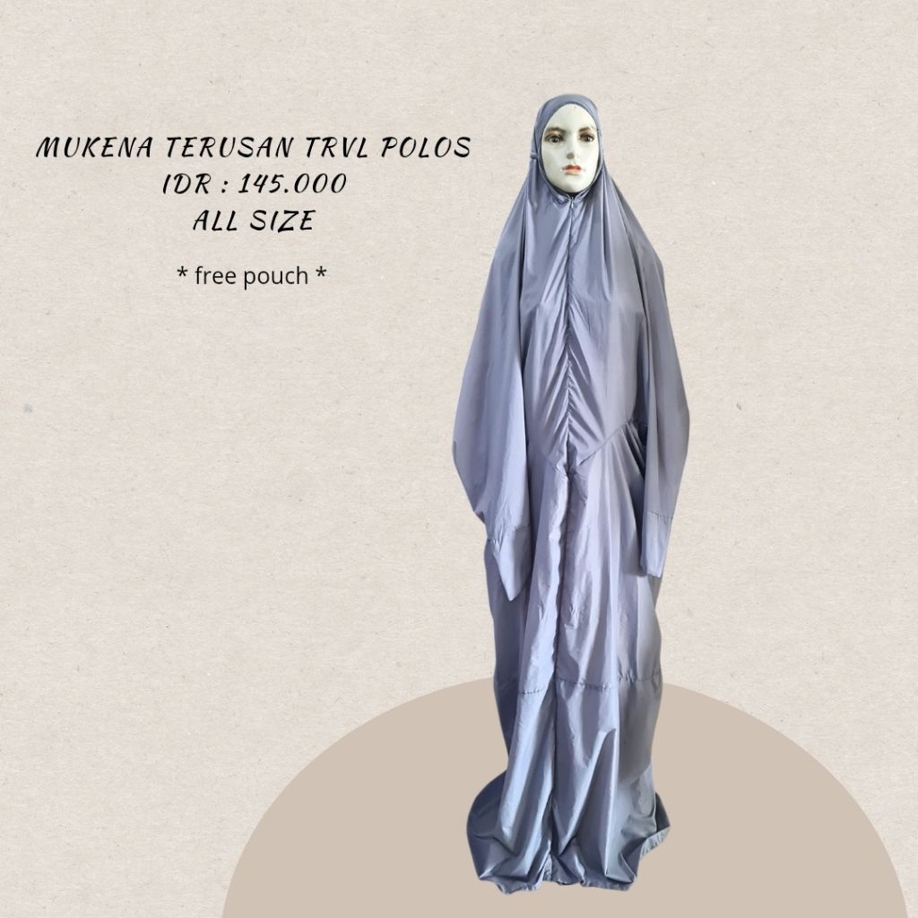 MUKENA TRAVEL MODEL TERUSAN POLOS