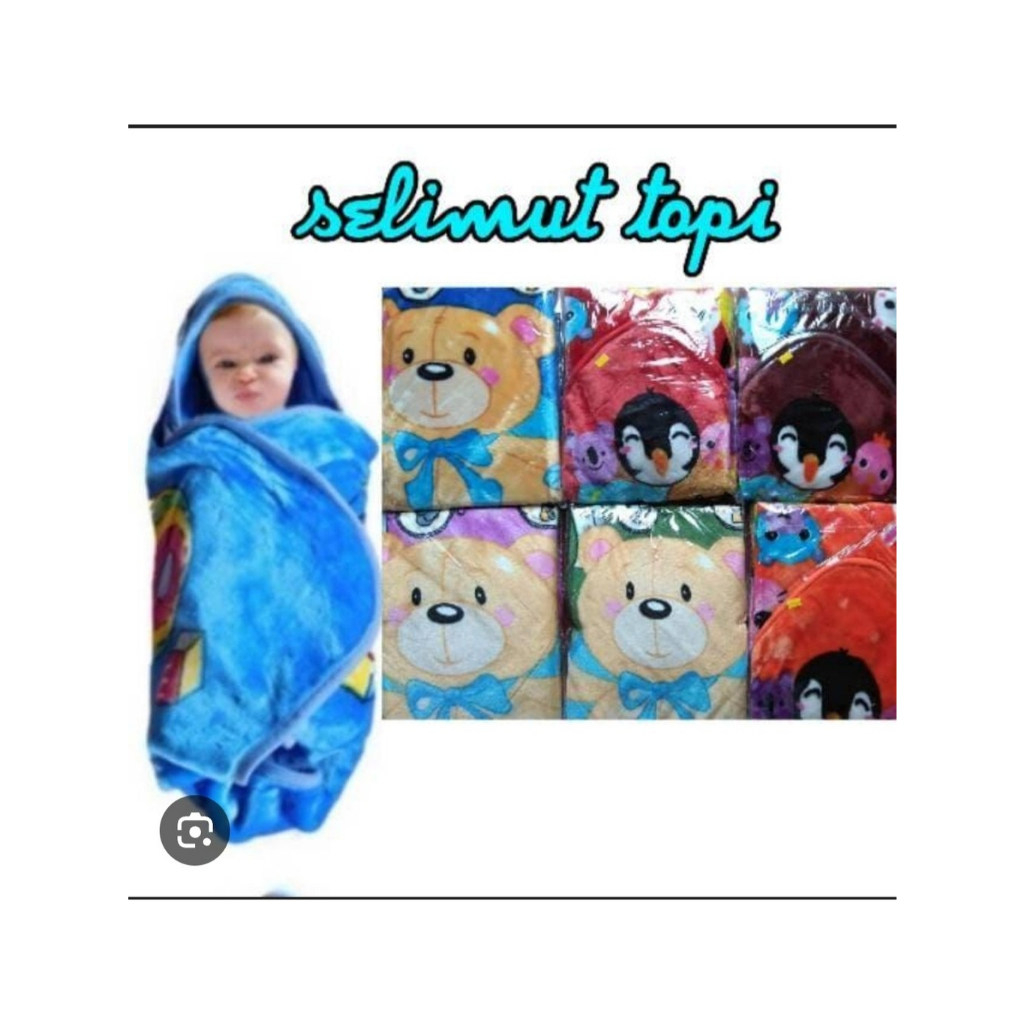 Selimut Bayi Topi Bulu Karakter Motif Lucu & Nyaman Untuk Bayi  Laki-Laki & Perempuan