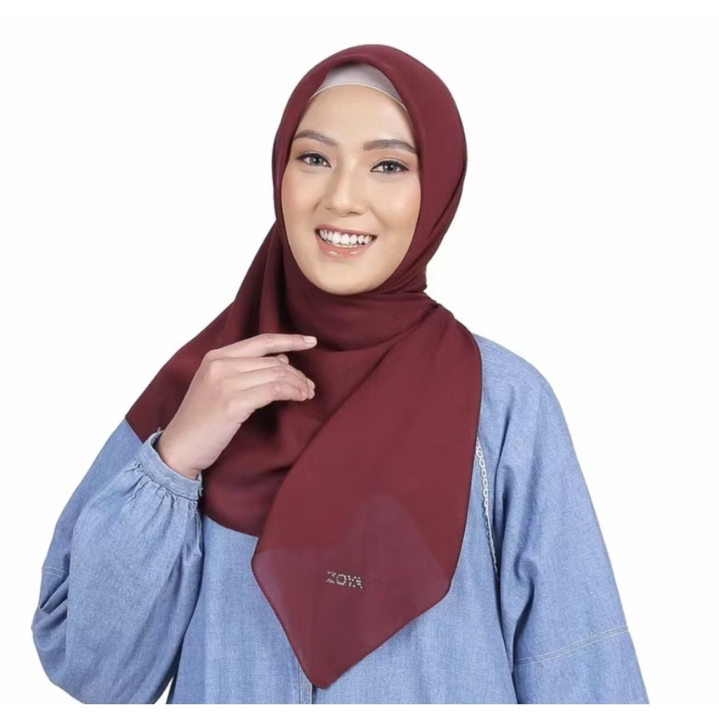 Zoya segiempat Defne Afni plain scarf