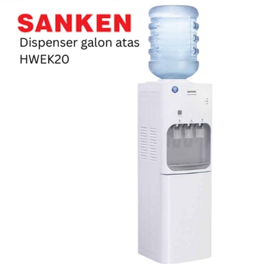 Sanken dispenser gallon atas HWE-K20 Panas, Biasa, dan Dingin (Hot,