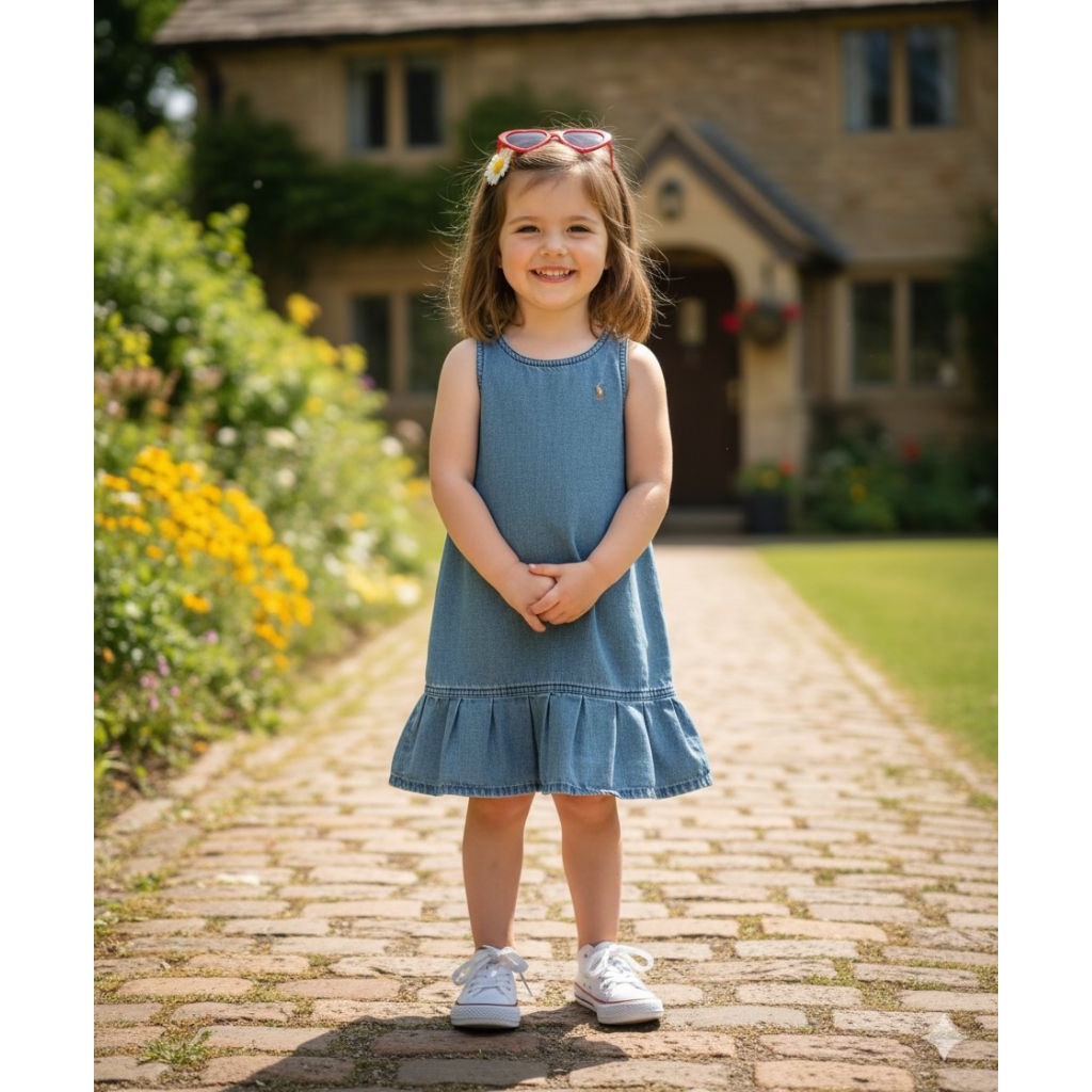 Dress anak denim ralph lauren