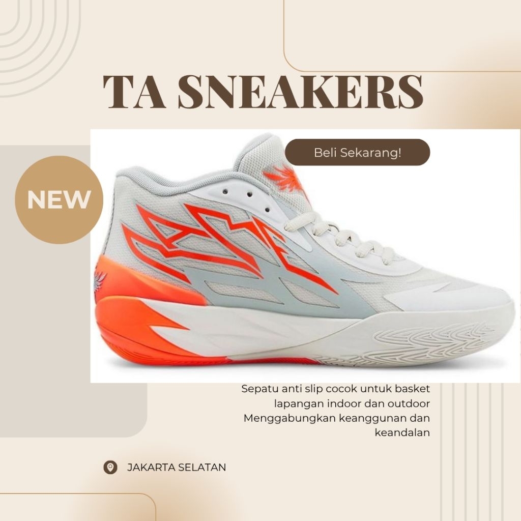 Sepatu Basket Lamelo Pria Mb02 Gorange | Orange Olahraga Mens Original