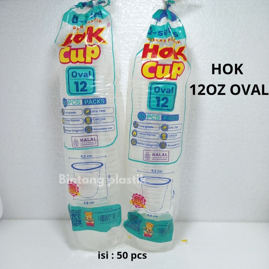 Cup Gelas Hok 12oz Oval