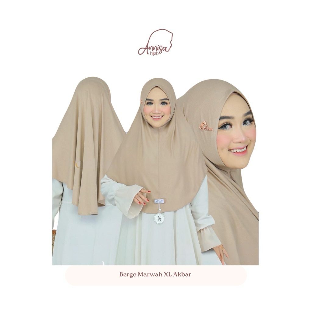 Annisa Hijab -Bergo Marwah XL Akbar,Hijab Instan Oval