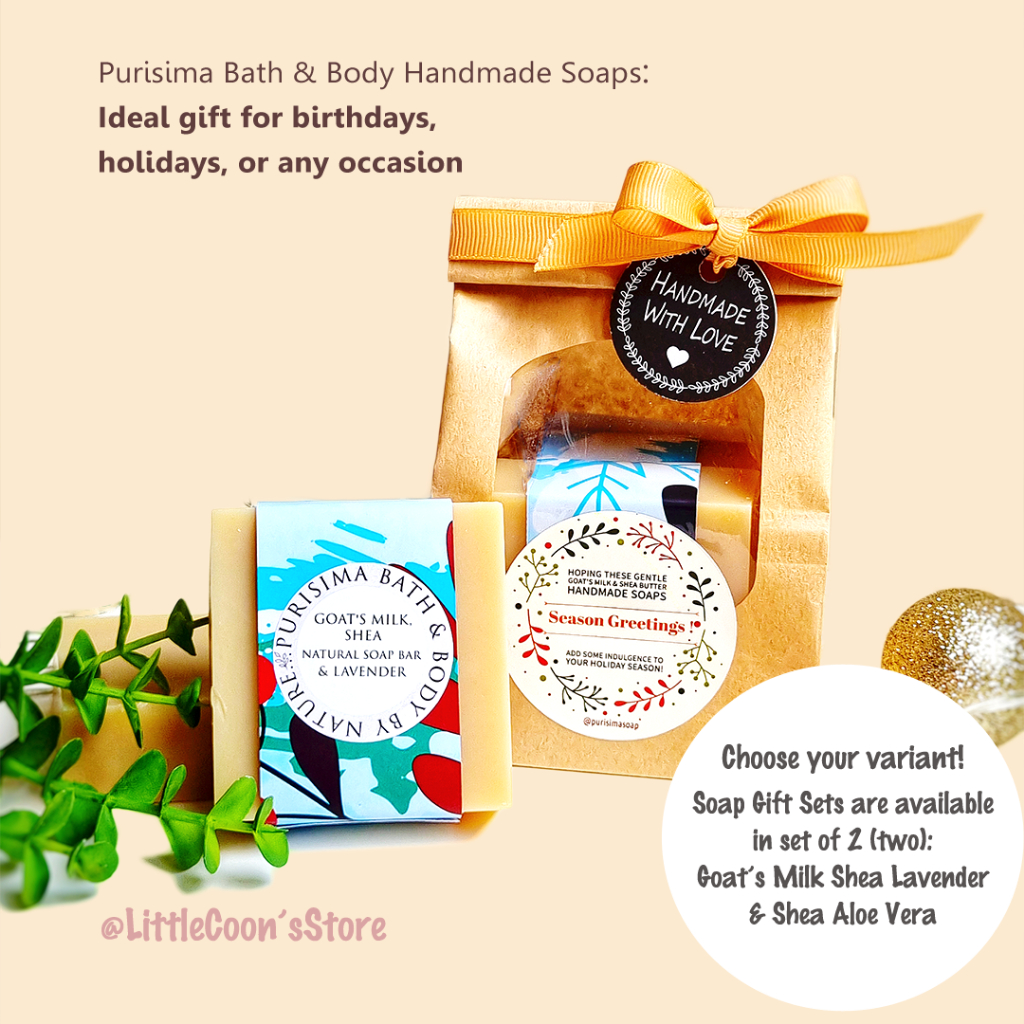 Gift Set isi 2 Paket Sabun Mandi Handmade Purisima Soap varian Shea Butter Aloe & Goat Milk untuk me