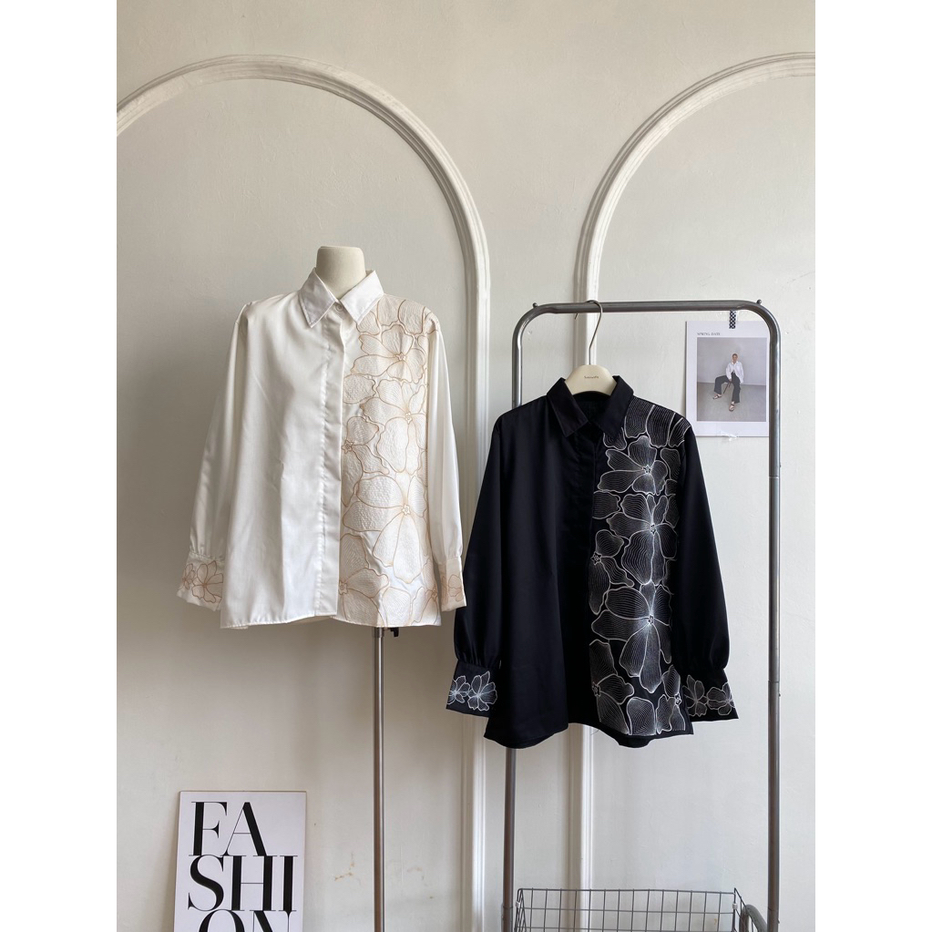 LUISA SHIRT | KEMEJA BORDIR WANITA | ATASAN WANITA