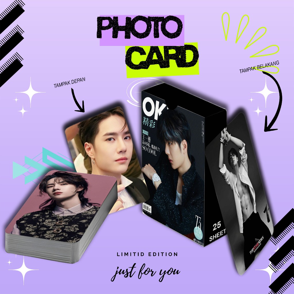 PHOTOCARD SET TERBARU WANG YIBO ACTOR CHINA PREMIUM ISI 25 PCS FREE BOX