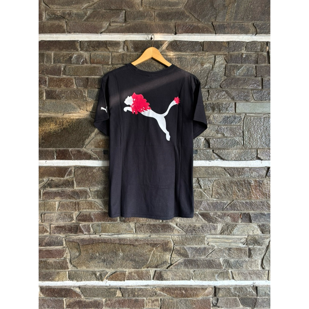 Puma • Lion Replace Puma Logo Tee / Kaos / Tshirt Size M fit L (72x54cm) - Rare Made in Honduras Pre