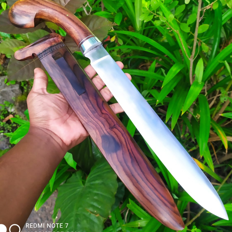 Pisau Sembelih Bowie 30,7 cm Baja Premium A88 Sleipner Germany, Kayu Sonokeling