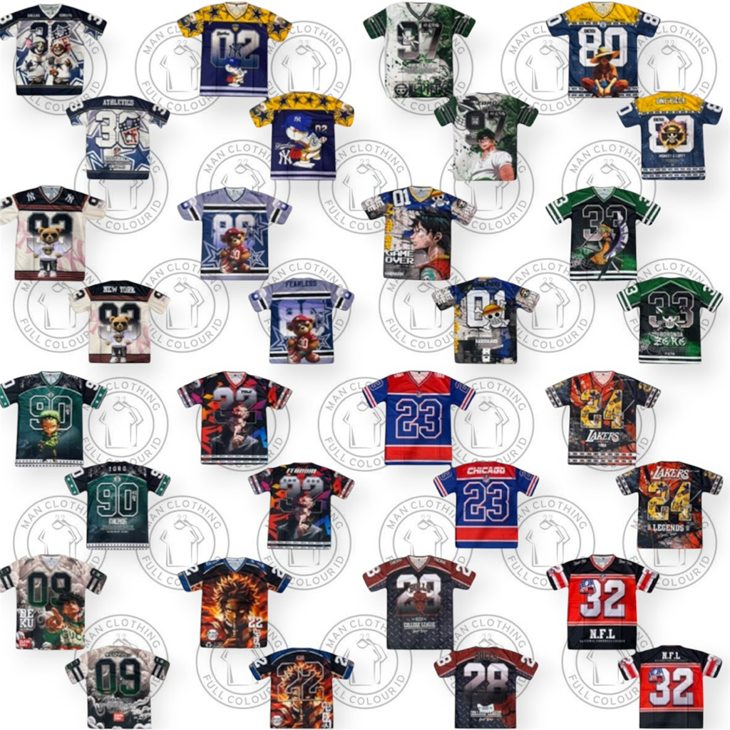 FULL COLOUR ID | BAJU JERSEY ATASAN DEWASA BASKET NOMOR ATAU ANGKA ONE PIECE BEAR LENGAN PENDEK PRIA