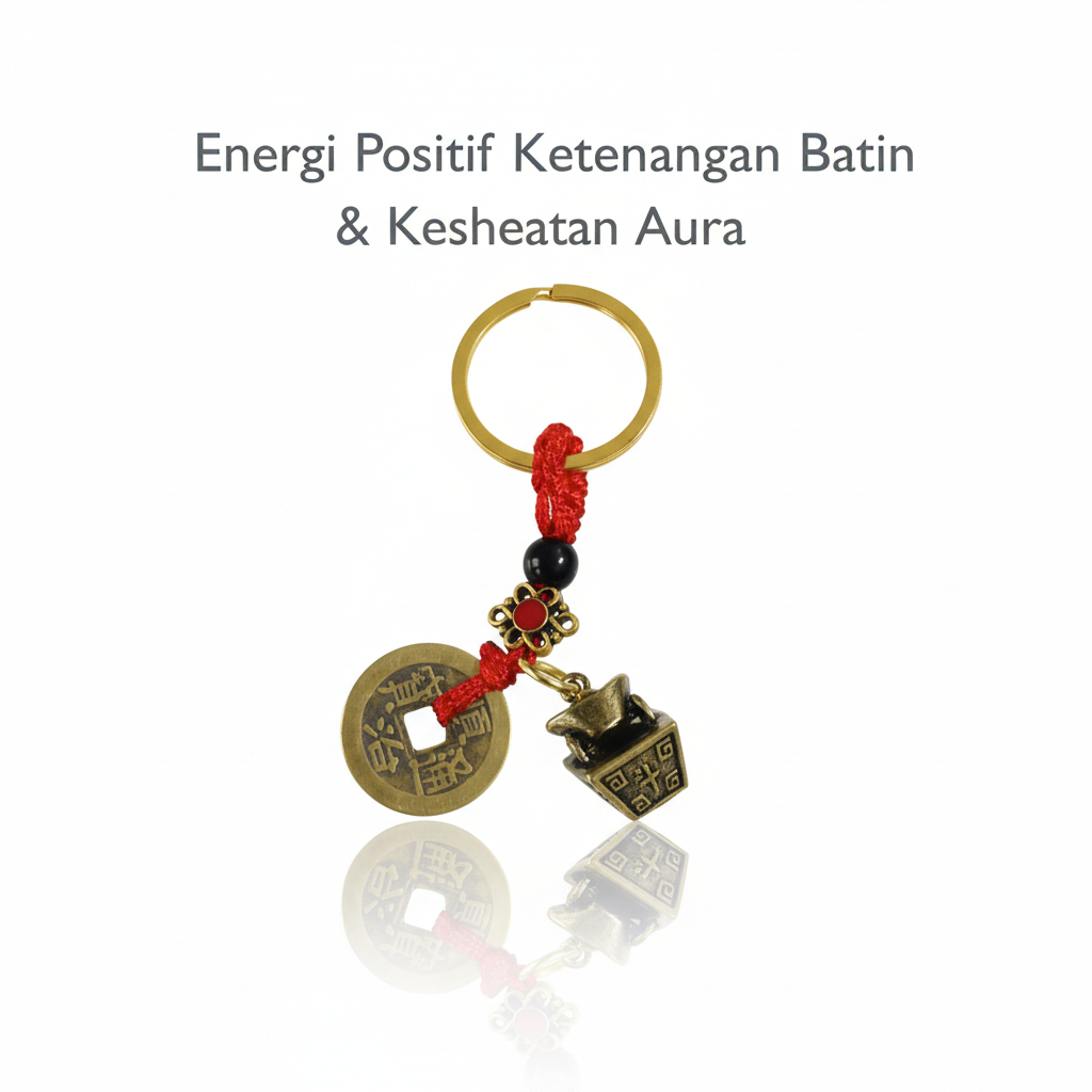 Gantungan Kunci Feng Shui Premium Koin Qianlong Asli