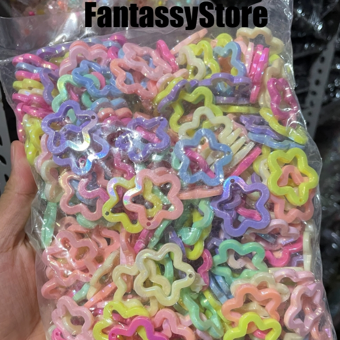 1pon manik manik pastel ab kilap bintang gantung 1pon