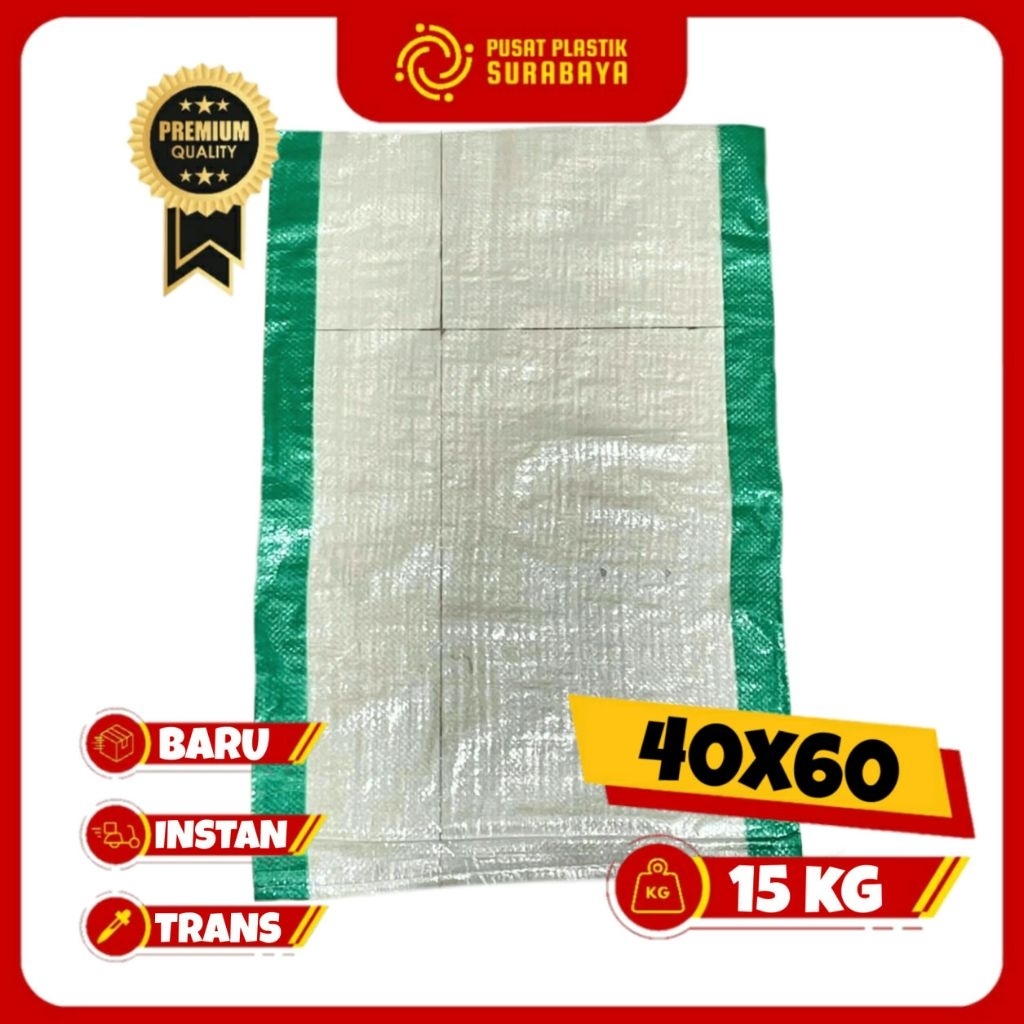 Karung Plastik 15 Kg Transparan Ukuran 40 x 60