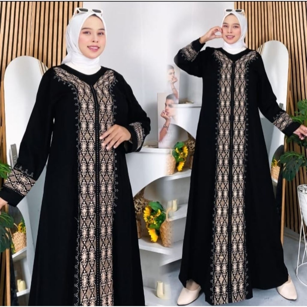 Gamis Hitam Abaya Payet Terbaru