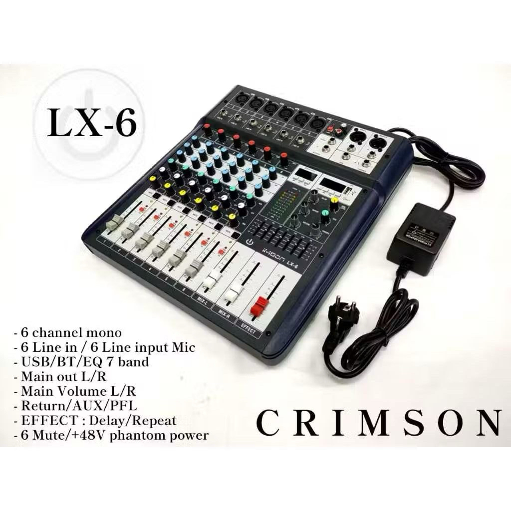 MIXER AUDIO 6 CHANNEL CRIMSON LX 6 PROFESIONAL